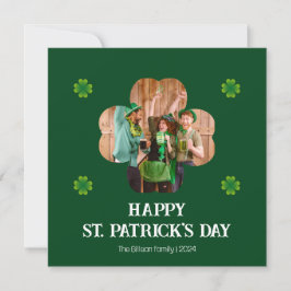Simple St. patricks dag Shamrocks familjefoto Julkort