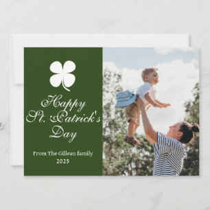 Simple St. patricks dag Shamrocks familjefoto Julkort