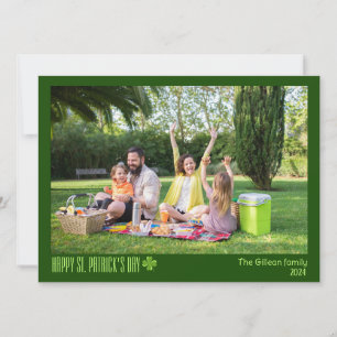 Simple St. patricks dag Shamrocks familjefoto Julkort