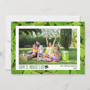 Simple St. patricks dag Shamrocks familjefoto Julkort