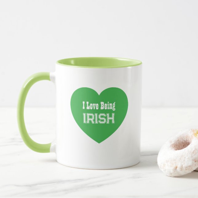 Simple St. Patrick's Day Grönt I Kärlek som är irl Mugg (Med munk)