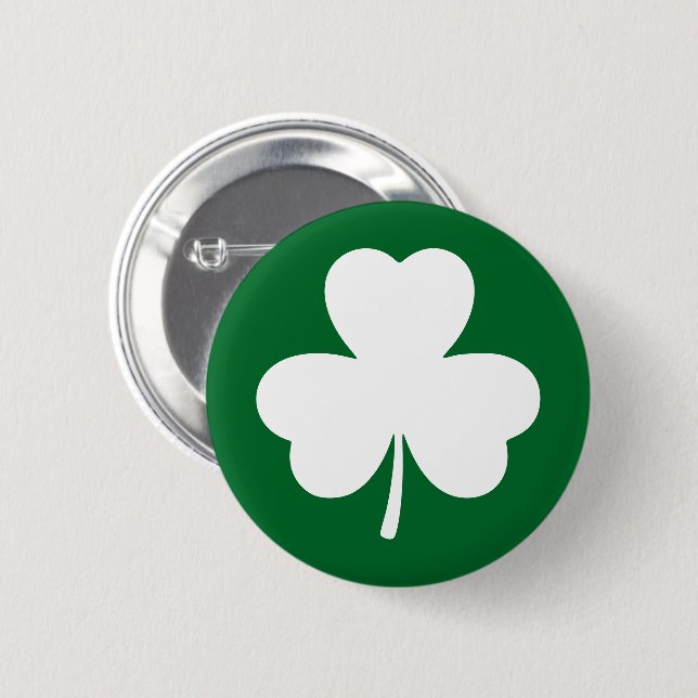 Simple St patrick's day Lucky Shamrock Klöver Knapp (Framsida & baksida)
