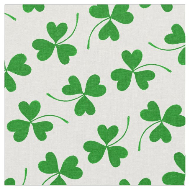 Simple St patrick's day Shamrock Mönster - Grönt Tyg (Närbild)