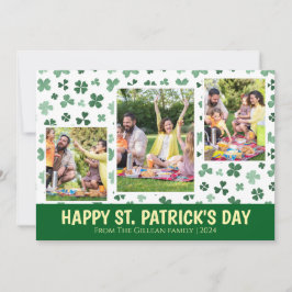Simple St. patrick's day Shamrocks family photo Julkort