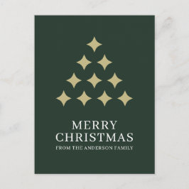 Simple star tree green Merry Christmas  Helg Vykort