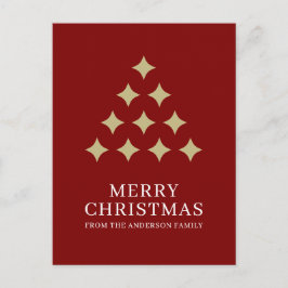 Simple star tree red Merry Christmas  Helg Vykort