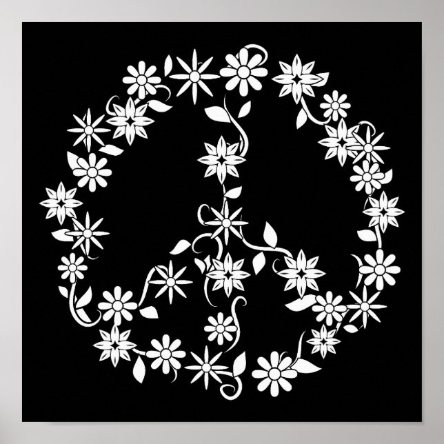 Simple Stars & Flowers Peace Graphic Poster (Framsidan)