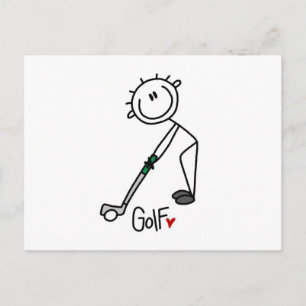 Simple Stick figur Golfer Vykort