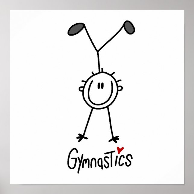 Simple Stick figur Gymnast Poster (Framsidan)