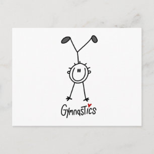 Simple Stick figur Gymnast Vykort