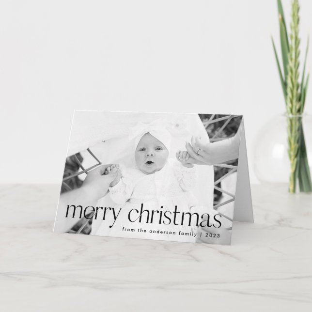 Simple Stil Black God jul 2 Photo Helgkort (Framsida)