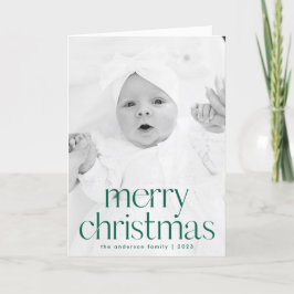 Simple Stil Grönt God jul 2 Photo Helgkort