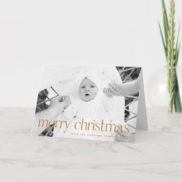 Simple Stil Guld God jul 2 Photo Helgkort