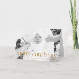 Simple Stil Guld God jul 2 Photo Helgkort
