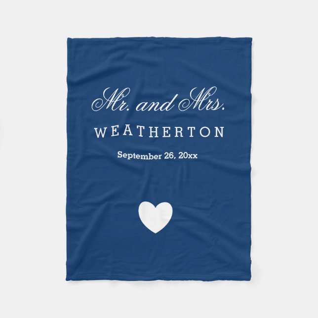 Simple Stil Mr. och Bröllop Namn Datum A32 Fleecefilt (Framsidan)