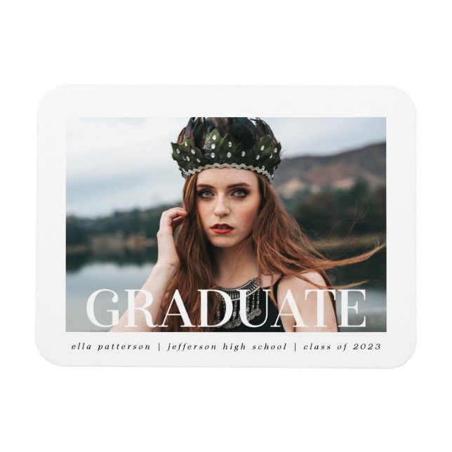 Simple Stil | Studenten Photo Magnet (Horisontell)