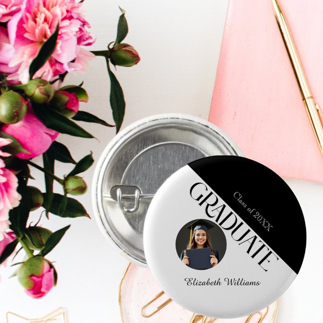 Simple Studenten Black and White Knapp (Skapare uppladdad)