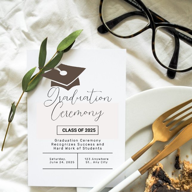 Simple Studenten Ceremony Announcement Inbjudningar (Simple Graduation Ceremony Announcement
)