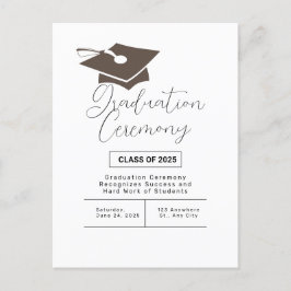 Simple Studenten Ceremony Announcement Vykort