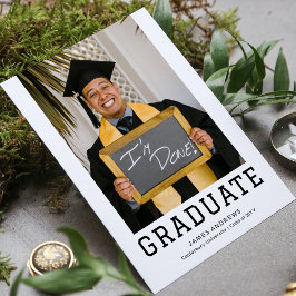 Simple Studenten Modern Snyggt Grad Party Photo Inbjudningar
