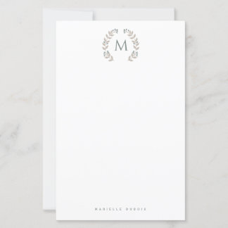 Simple Styled Monogram stationary