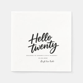 Simple stylish black and white birthday party Pappersservett