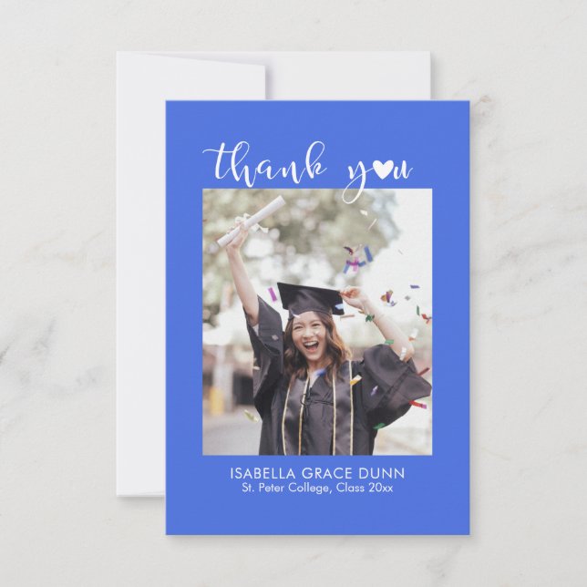 Simple Stylish Heart Calligraphy Script Graduation Tack Kort (Framsida)