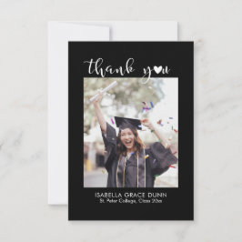 Simple Stylish Heart Calligraphy Script Graduation Tack Kort