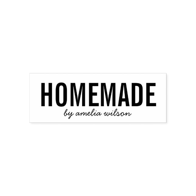 Simple Stylish Personalize with Name Homemade Självfärgande Stämpel (Design)