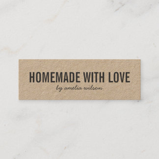 Simple Stylish Rustic Homemade with Love Kraft Mini Visitkort