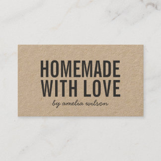 Simple Stylish Rustic Homemade with Love Kraft Visitkort