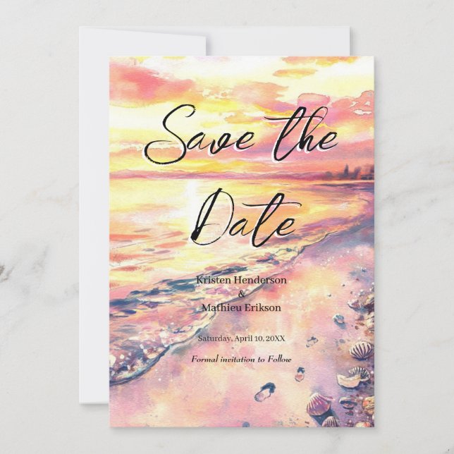 Simple Summer Beach Wedding Spara Datumet (Framsida)
