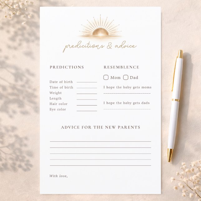 Simple Sun Baby Shower Game Predictions & Advice (Skapare uppladdad)