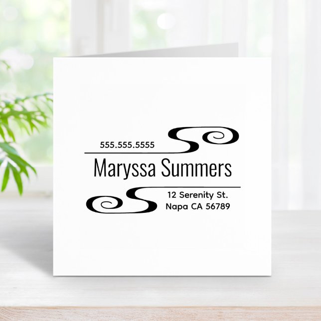 Simple Swirls Adress Stämpel (Skapare uppladdad)