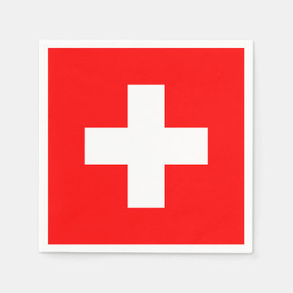 Simple Swiss Flagga Red and White Patriotic Pappersservett