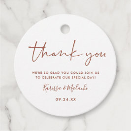 Simple Tack Rust and White Bröllop Namn Gåvor Etiketter