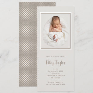 Simple Tall Baby Photo Birth Meddelande