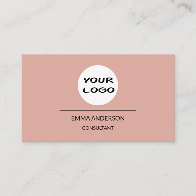 Simple Tan Pink Tone Business Card Visitkort (Framsida)