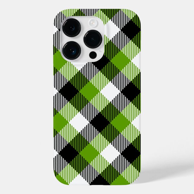 Simple Tartan Plaid Neon Grönt (Baksida)