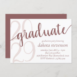 Simple Taupe Student | Desert Ro Flourish Inbjudningar