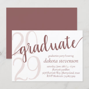 Simple Taupe Student Desert Ro Flourish Inbjudningar