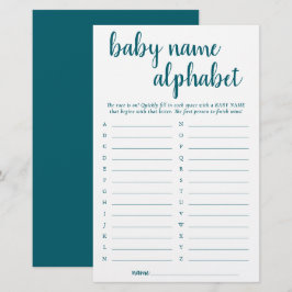 Simple Teal Alphabet Namn | Blå Grönt i visningssp