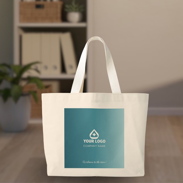 Simple Teal beteendehälso-logo Välkommen Jumbo Tygkasse (Skapare uppladdad)
