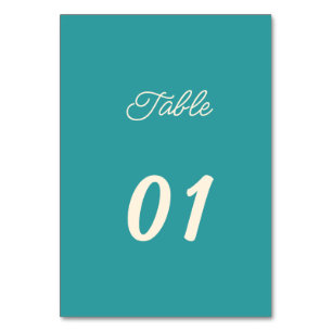 Simple Teal Personlig Bröllop Bordsnummer