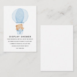Simple Teddy Bear Blue Balloon Tilläggskort