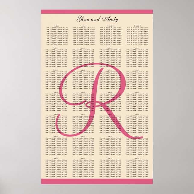 Simple Template Bröllop Seating Plan 280 Guests Poster (Framsidan)