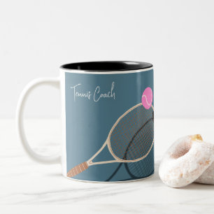 Simple Tennis Modern Pastel Två-Tonad Mugg