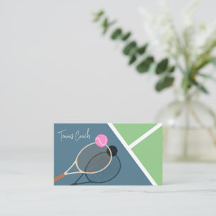 Simple Tennis Modern Pastel Visitkort
