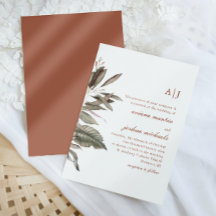 Simple Terracotta Botanical Bouquet med Monogram