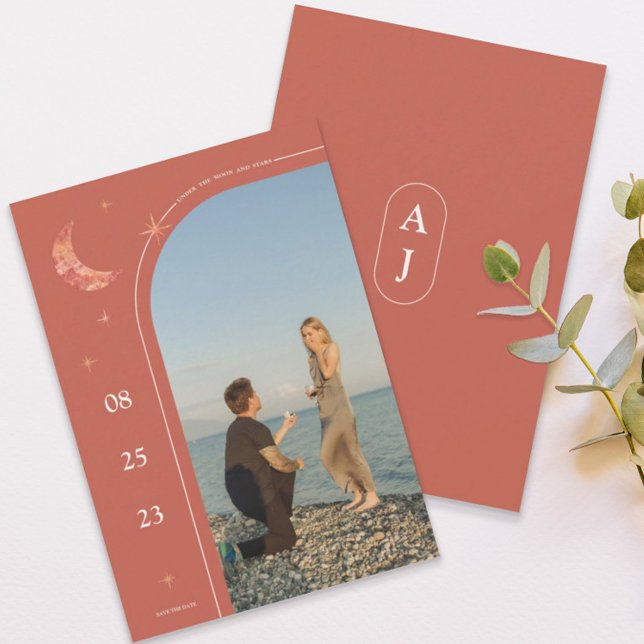 Simple Terracotta Bröllop spara datum Spara Datumet (Skapare uppladdad)